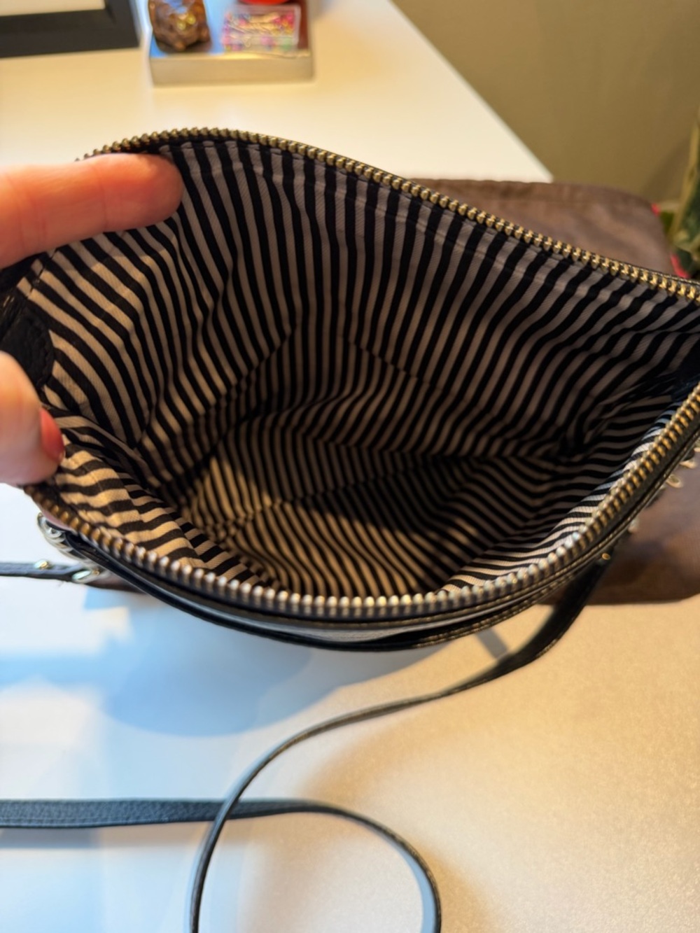 kate spade Black Pebbled Leather Foldover Clutch with Gold Hardware - Picture 5 of 5